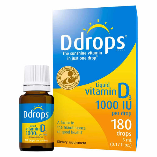 Ddrops for Adults Liquid Vitamin D3 - 1000IU - 180 Drops