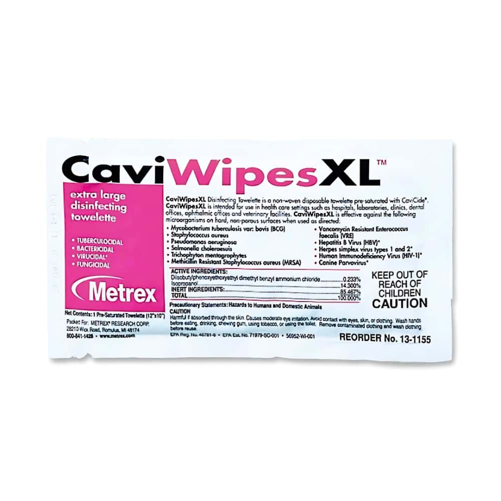 Caviwipes Caviwipesxl Disinfecting Towelettes - Wipe - 50 / Box - White (macw078155)