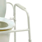Deluxe All-In-One Welded Steel Commode with Plastic Armrests
