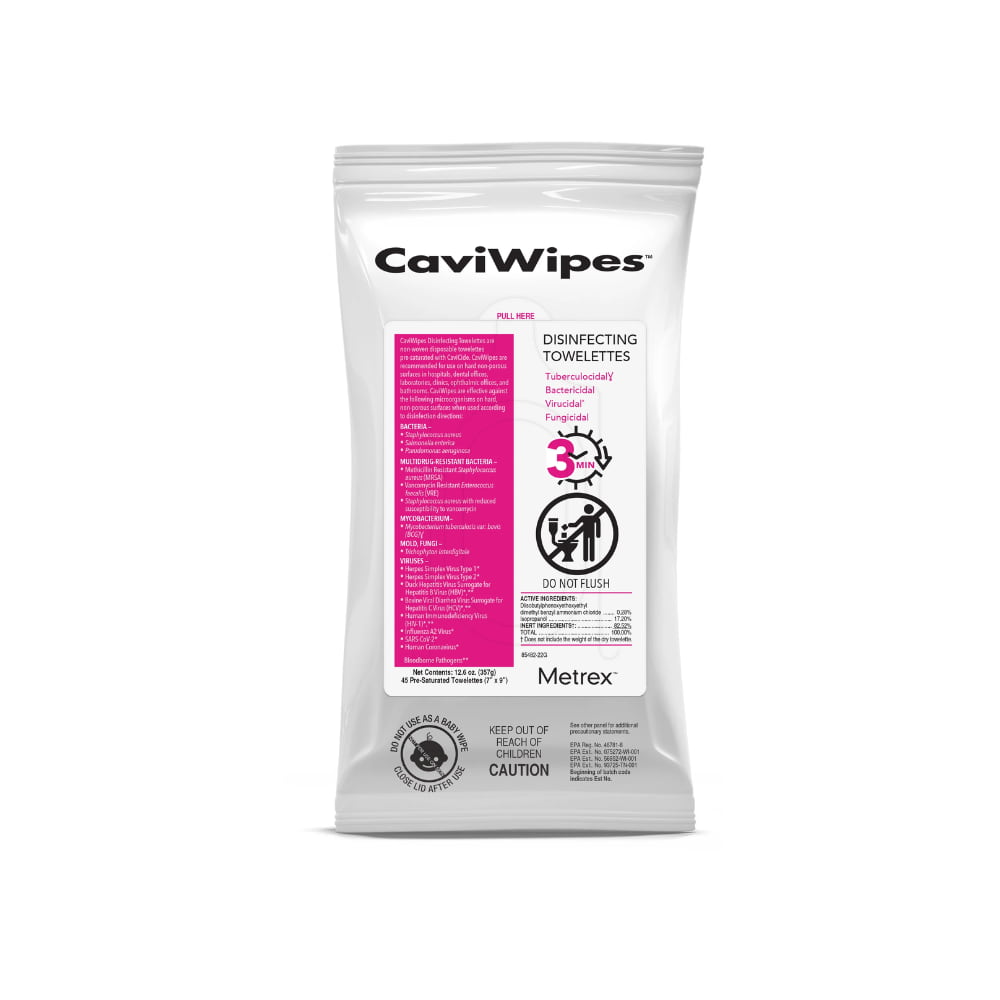 Cleaners &amp; Deodorizers Metrex Research CaviWipes Surface Disinfectant 13-1224