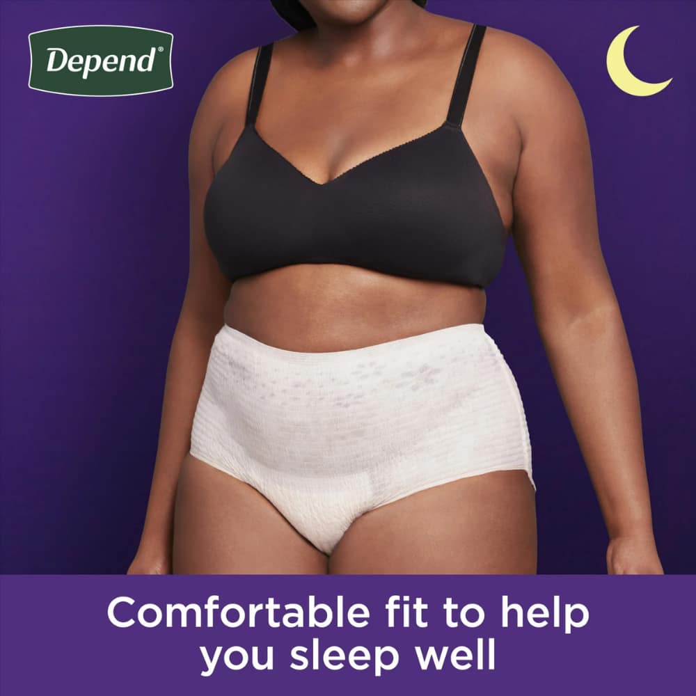 Depend Night Defense Adult Overnight Incontinence Underwear for Women - Blush - Small - 16 Count