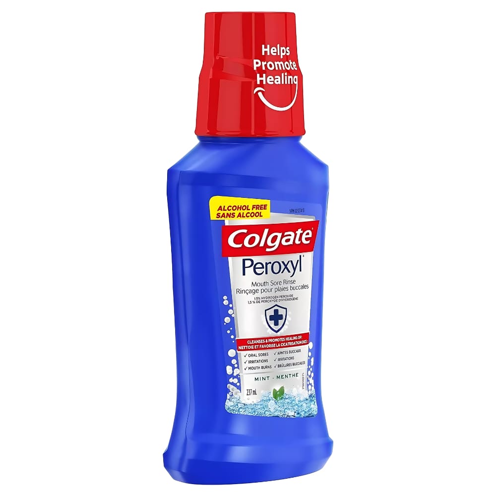 Colgate Peroxyl  Mouth Sore Alcohol Free Oral Rinse, Mint, 237 mL