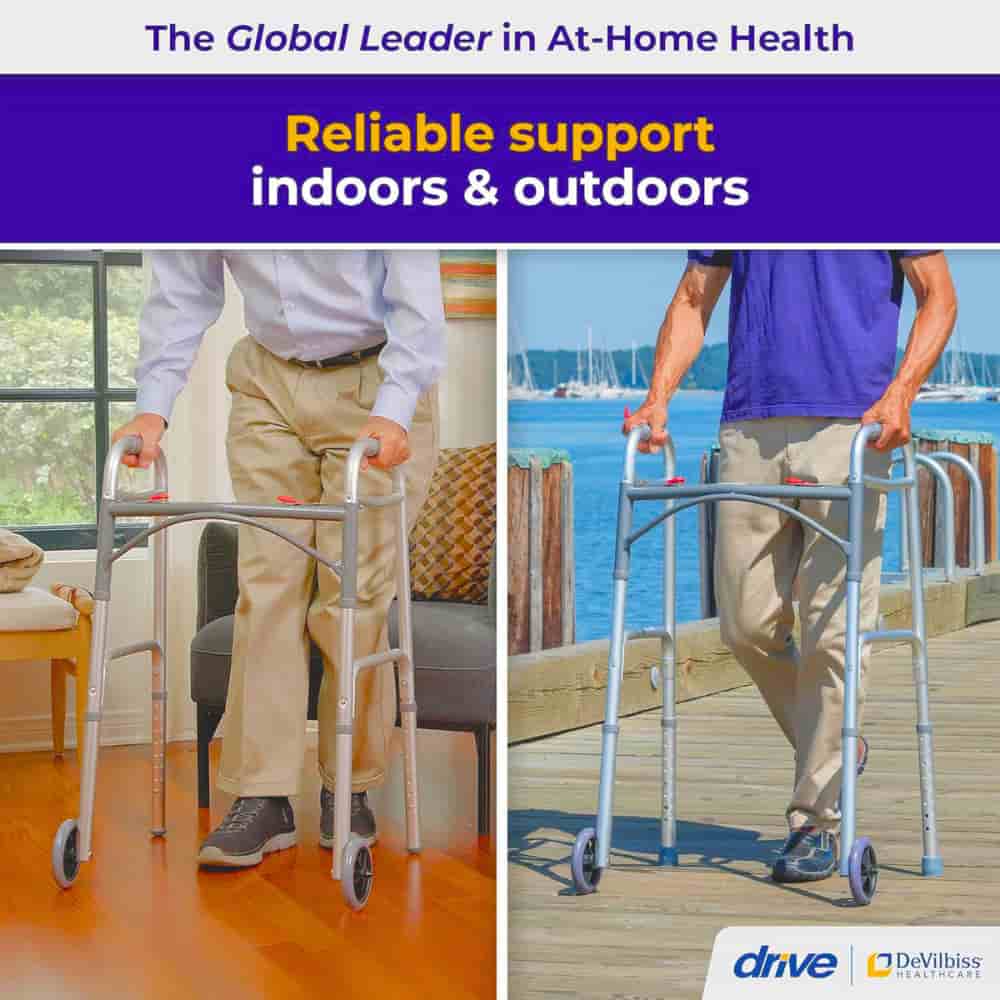 DRIVE 2 WHEELED WALKER ALUMINUM FOLDING ADULT SILVERDRIVE 2 WHEELED WALKER ALUMINUM FOLDING ADULT SILVER