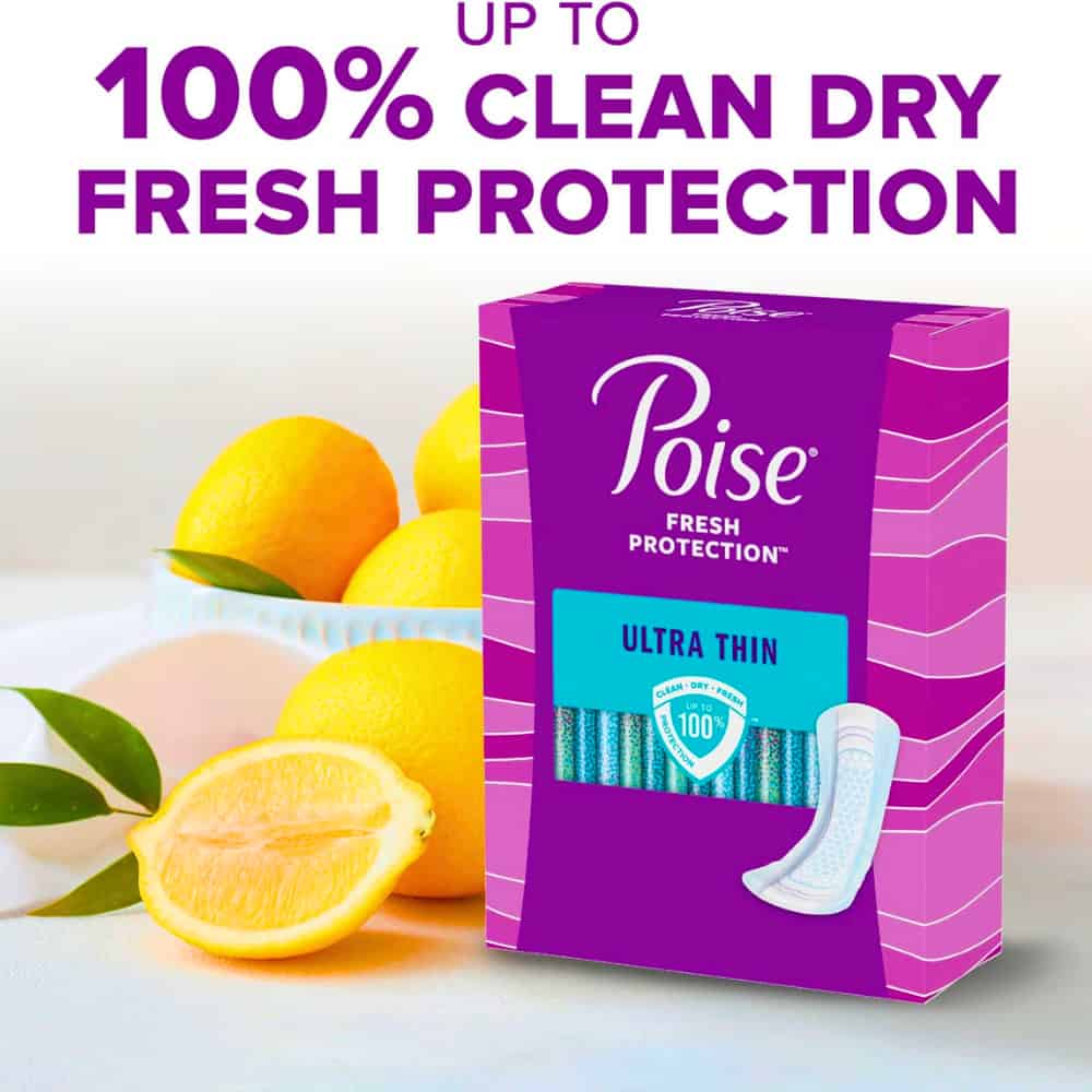 Poise Ultra Thin Postpartum Incontinence Pads, Moderate Absorbency, Regular Length, 36 Count