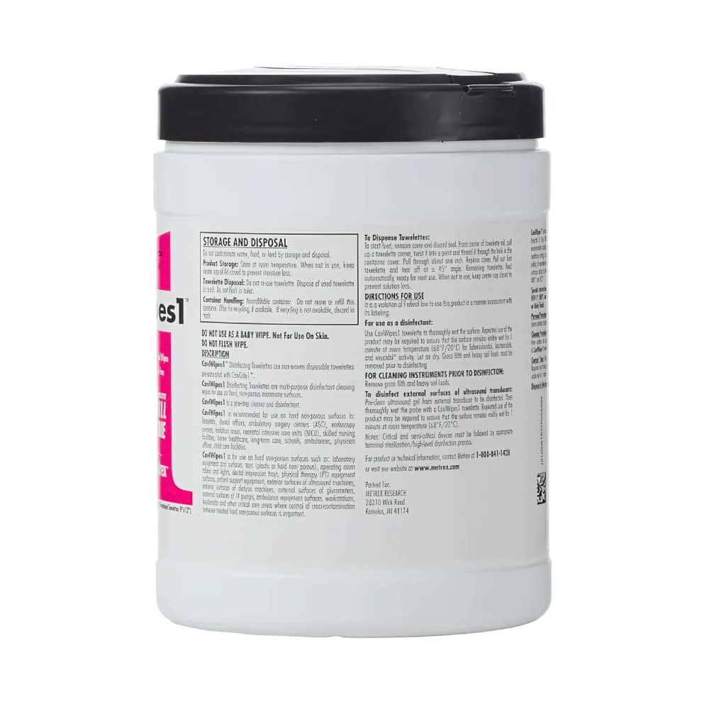CaviWipes1 Surface Disinfectant Wipe Canister Alcohol Scent 65 Ct 13-5150