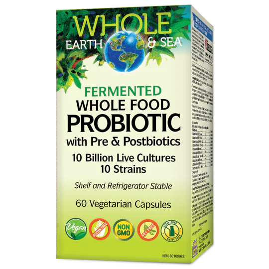 Whole Earth & Sea: Whole Food Probiotic with Pre & Postbiotics 10 Strains