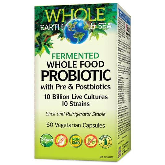 Whole Earth & Sea: Whole Food Probiotic with Pre & Postbiotics 10 Strains
