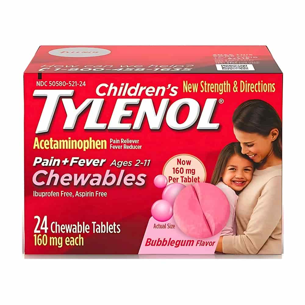 Children's Medicine, Fever & Pain, Chewable, Bubble Gum