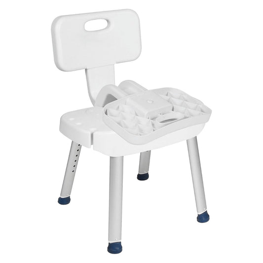 Drive Medical Bathroom Safety Shower Chair with Folding Back