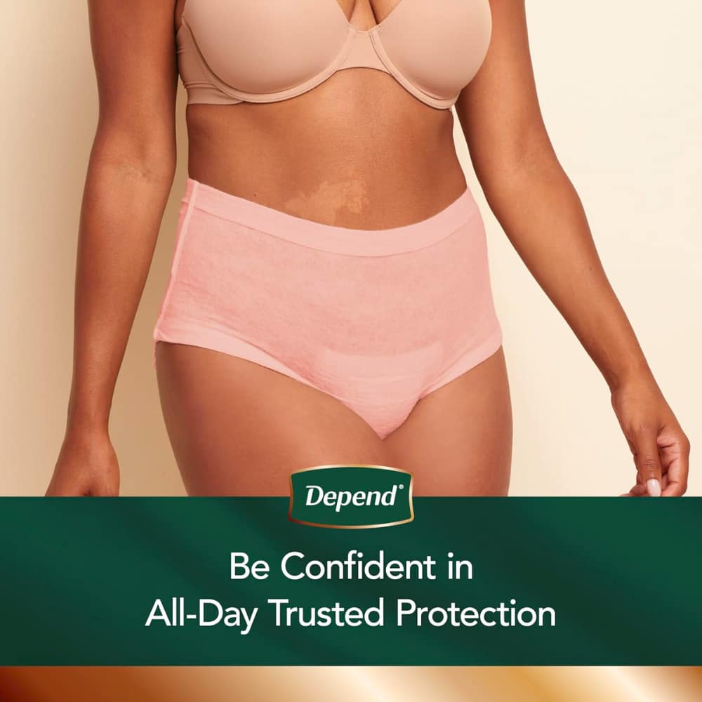 Depend Silhouette Incontinence Pants for Women - Maximum - Extra Large - Pink - 10's