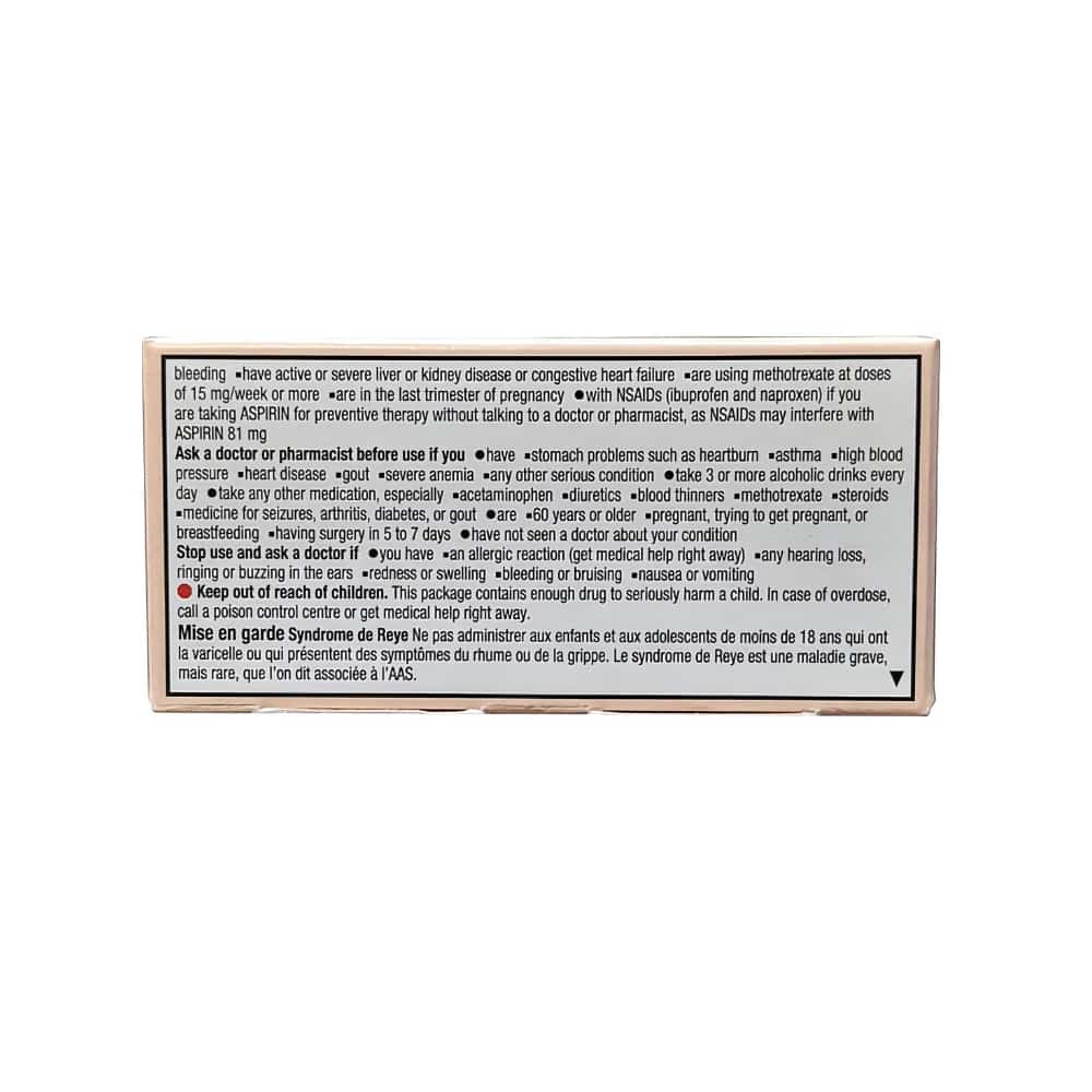 ASPIRIN 81mg, Daily Low Dose Enteric Coated Tablets, 120 Tablets