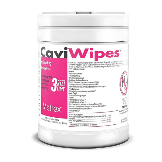 CaviWipes Surface Disinfectant Premoistened Alcohol Based Wipe 66 Count Canister Disposable Alcohol Scent NonSterile