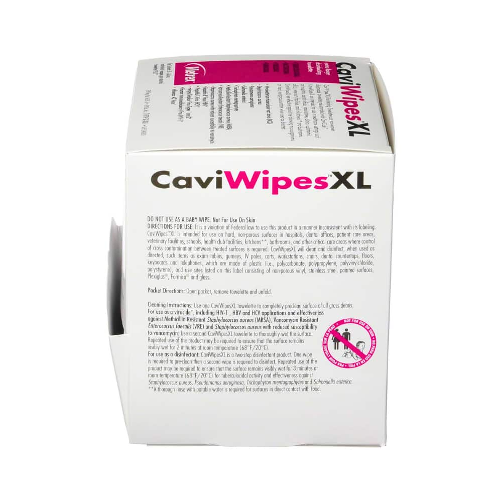 Caviwipes Caviwipesxl Disinfecting Towelettes - Wipe - 50 / Box - White (macw078155)