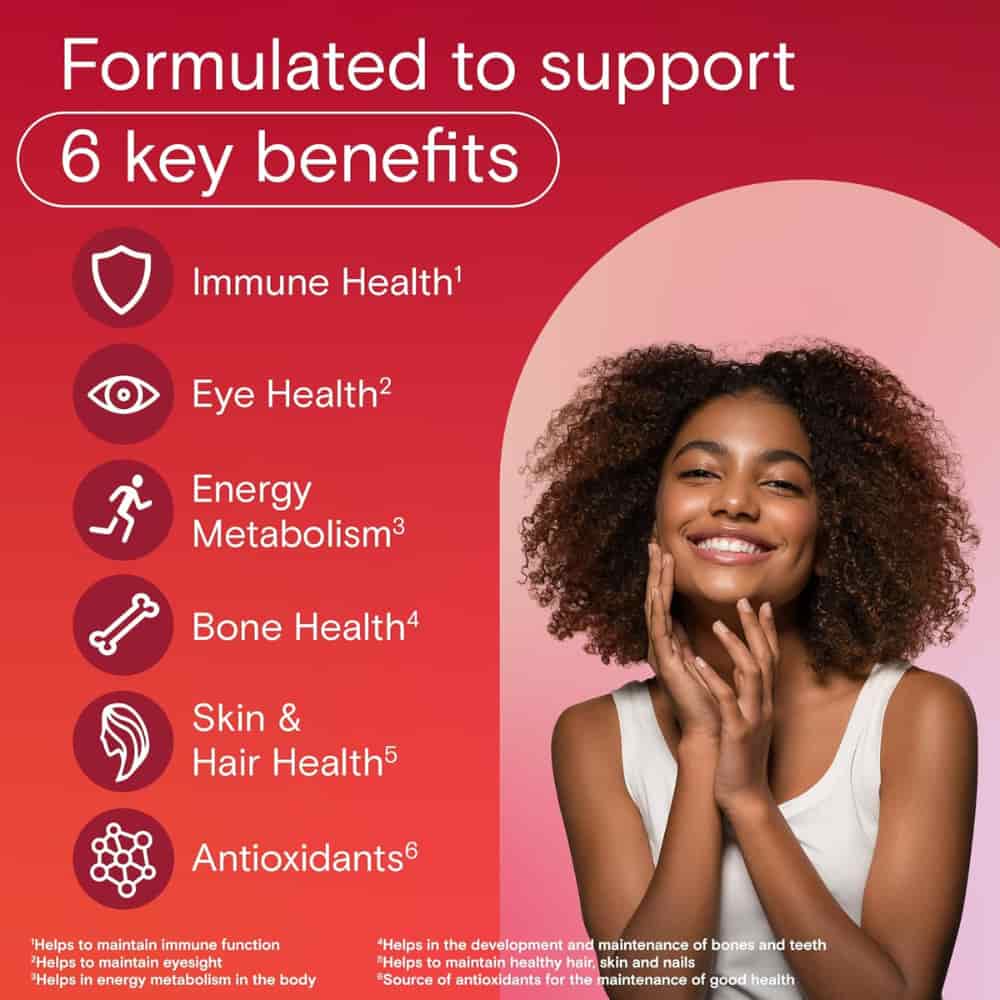 Adult Multivitamin Gummies - Daily Gummy Multivitamins For Men And Women With Vitamins A, B6, B12, C, D, E, Biotin and Zinc, Supports Immunity And  Bone Health, Hair And Nails