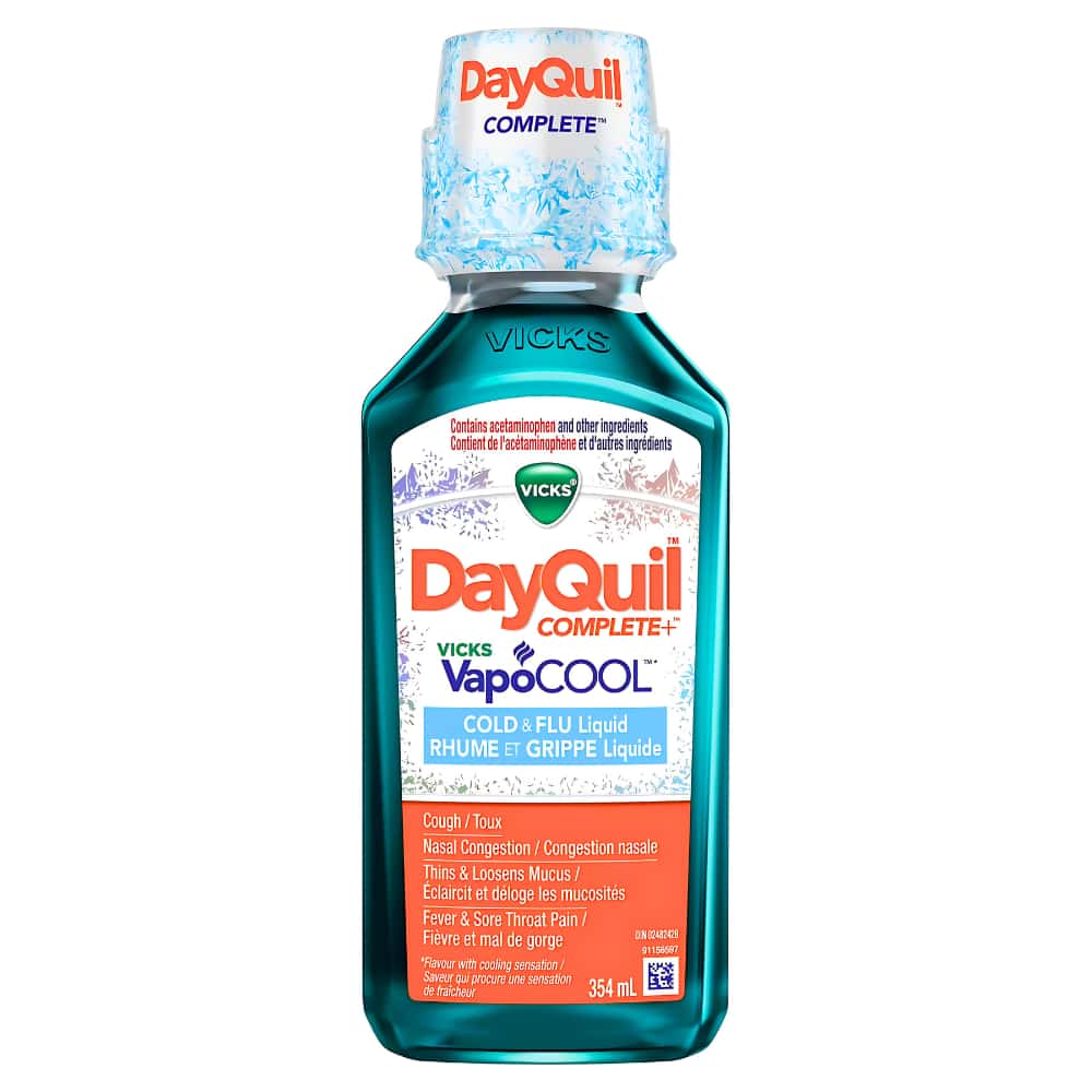 DayQuil COMPLETE plus Vicks VapoCOOL Cold and Flu Medicine, 354 mL