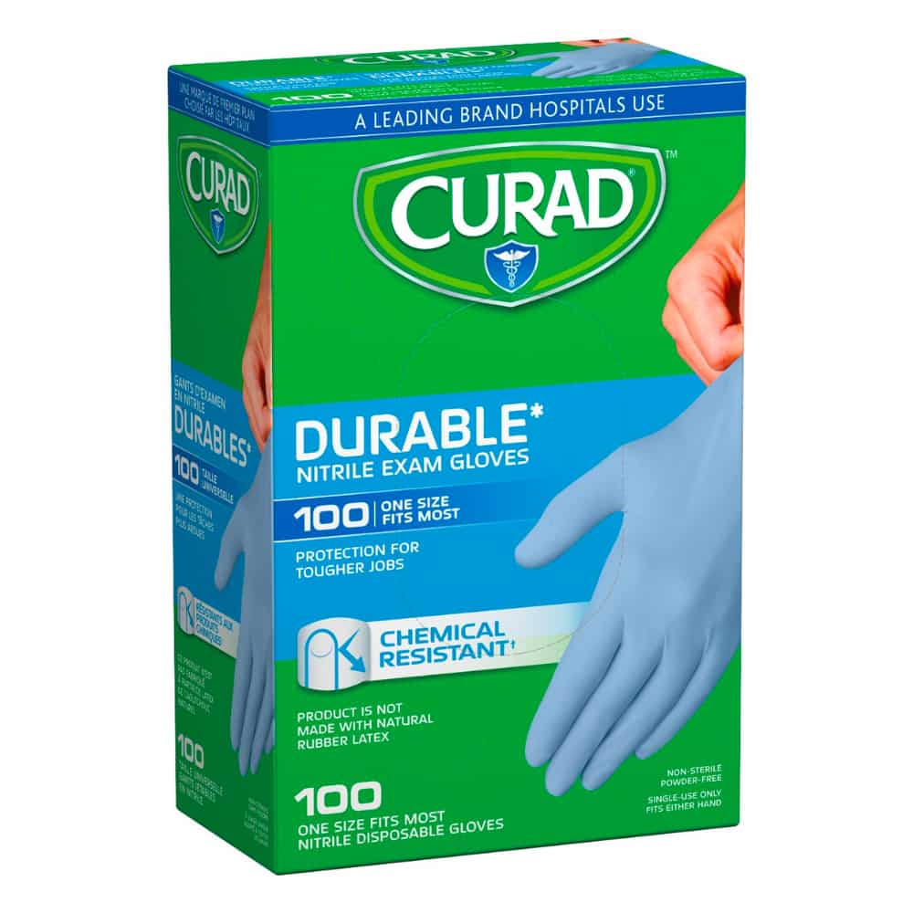 Curad Nitrile Powder Free Exam Gloves - 100's