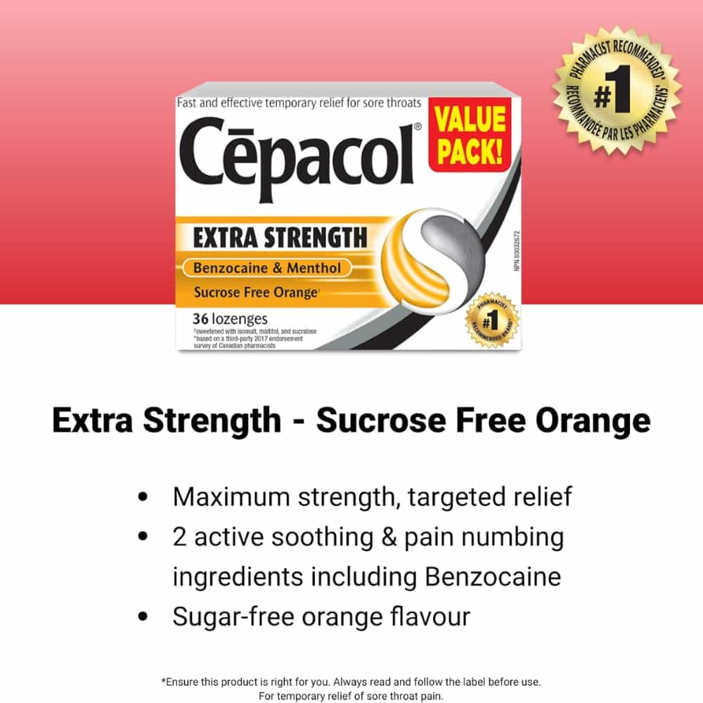 Cepacol Extra Strength Lozenges -  Honey Lemon - 36s