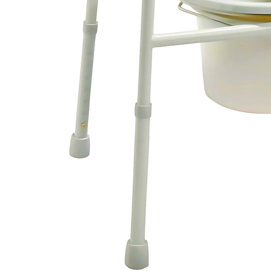 Deluxe All-In-One Welded Steel Commode with Plastic Armrests