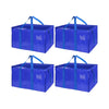4 Pack Extra Large Moving Bags with Zippers Carrying Handles Heavy-Duty Storage Tote for Space Saving Moving Storage（Blue)