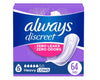 Always Discreet Up To 100% Protection Incontinence Pads - Heavy Long - 64's