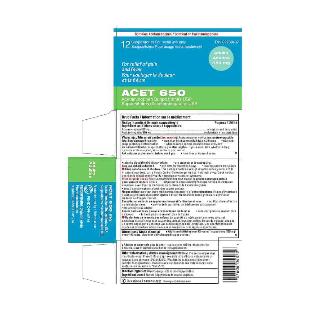ACET 650 mg suppositories