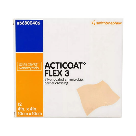 ACTICOAT Flex 3 Antimicrobial Barrier Dressing with Silcryst Nanocrystals 4" x 4"