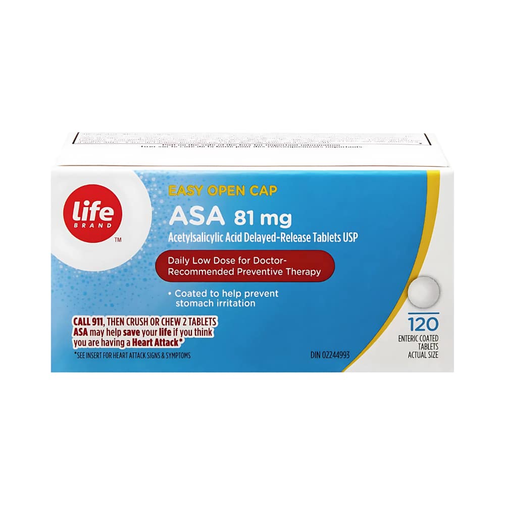 ASA 81mg Acetylsalicylic Acid Tablets USP Easy open