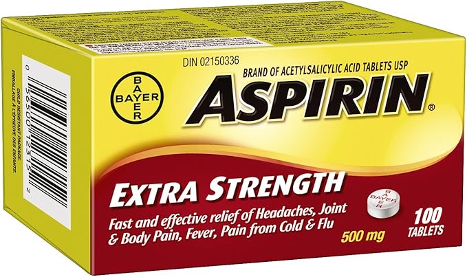 ASPIRIN Extra Strength Tablets - 500mg - 100s