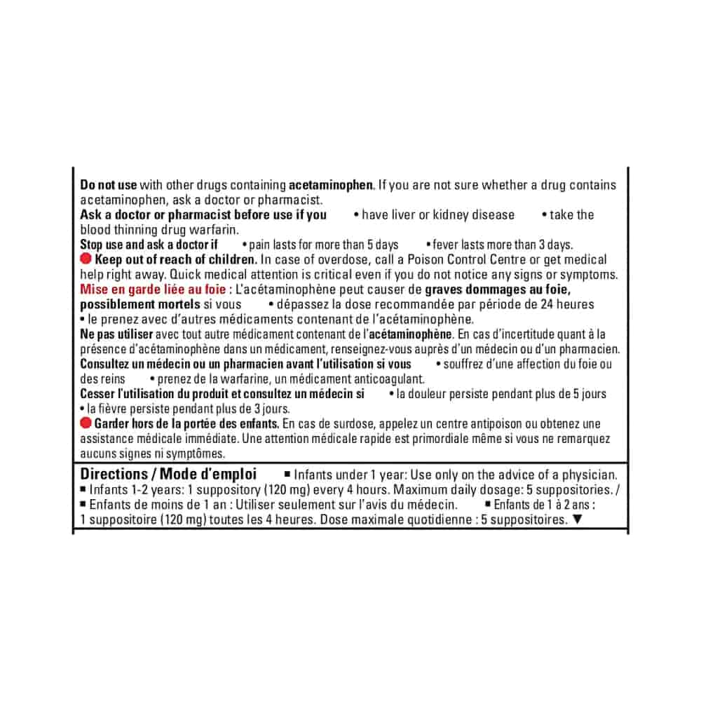 Acetaminophen 120 mg rectal form