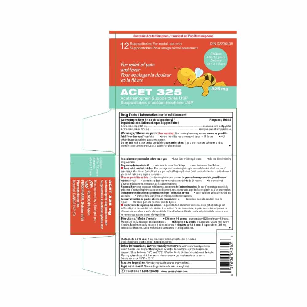 Acetaminophen 325 mg rectal form