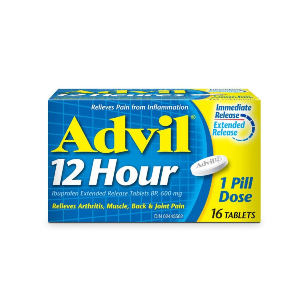 Advil 12 Hour Tablets for Extended Pain Relief, 600 mg Ibuprofen, 16 Count