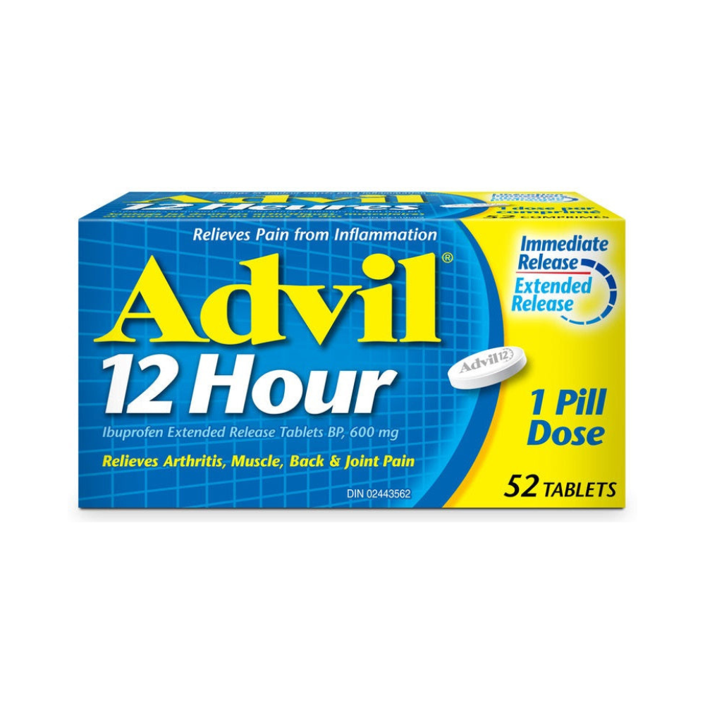 Advil 12 Hour Tablets for Extended Pain Relief, 600 mg Ibuprofen, 52 Count