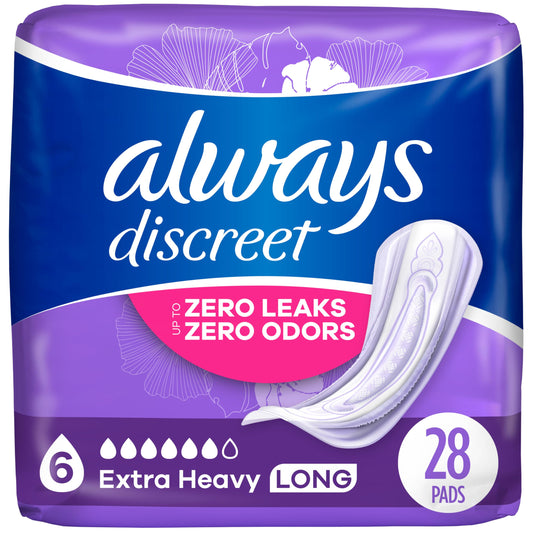Always Discreet Pads for Bladder Leaks - Ultimate Overnight - 28s