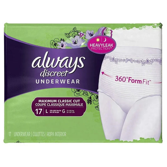 Always Discreet Underwear Maximum - Large - 17's