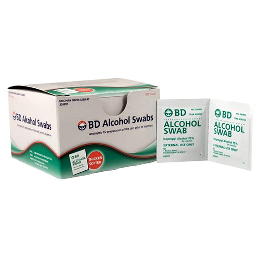 BD Alcohol Prep Pad NonSterile 1 X 0.75" Nonwoven Gauze 326895 12 Count(s) 100 /Count