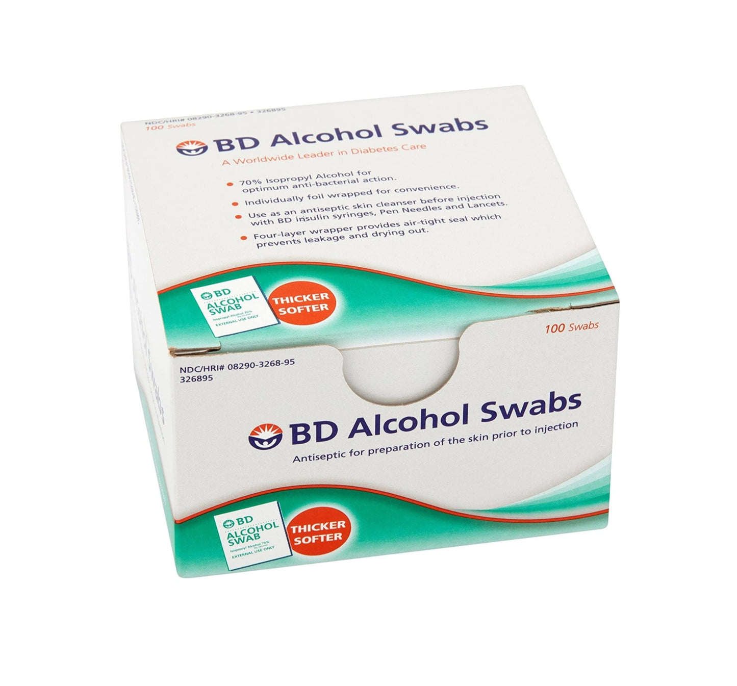 BD Alcohol Swabs 100 Ct