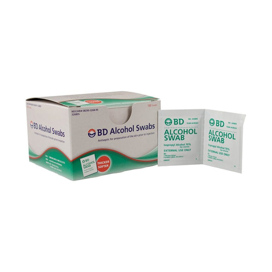 BD Alcohol Swabs 100 Each (Pack of 6)