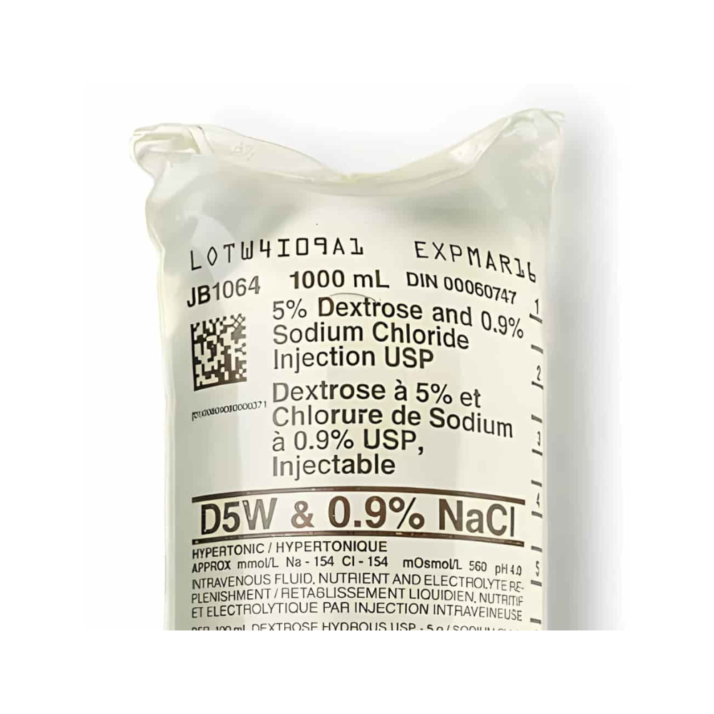 Baxter Dextrose 5% & NaCl 0.9% IV Solution 1000mL