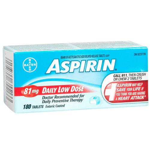 Bayer Aspirin Daily Low Dose - Enteric Coated - 81mg/180s