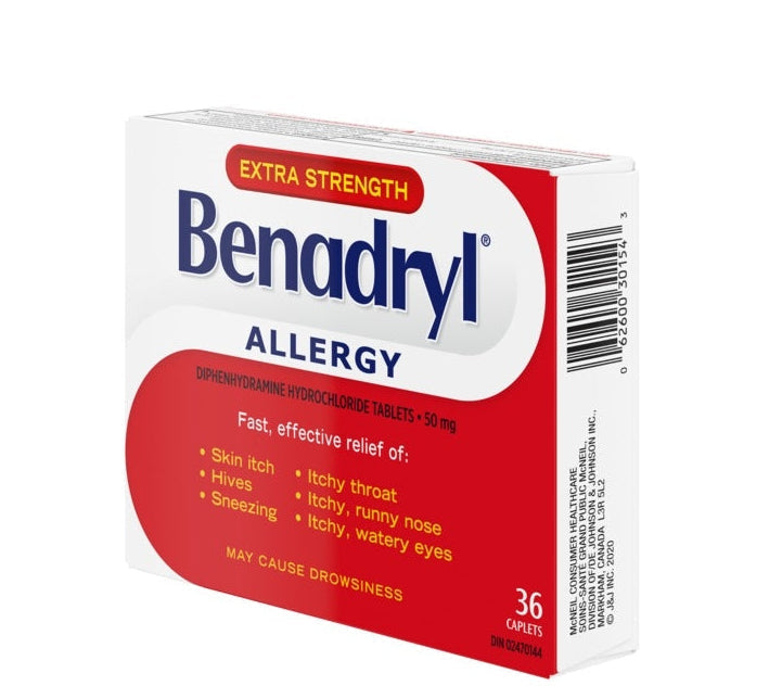 Benadryl Allergy Extra Strength Caplets - 50mg - 36s