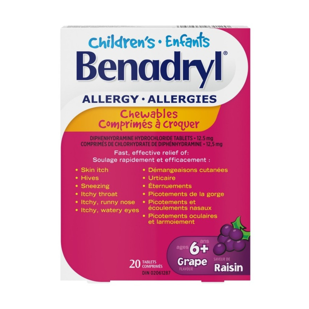 Benadryl Children's Allergy Chewable Tablets - 20's