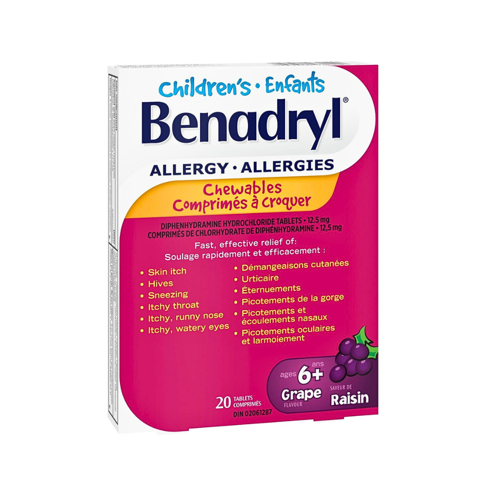 Benadryl Kids Chewables Grape Allergy Relief