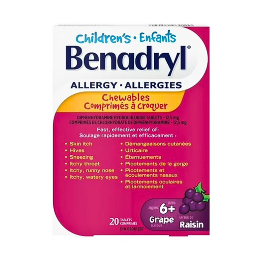 Benadryl Kids Chewables Grapebenadryl Kids Chewables Grape