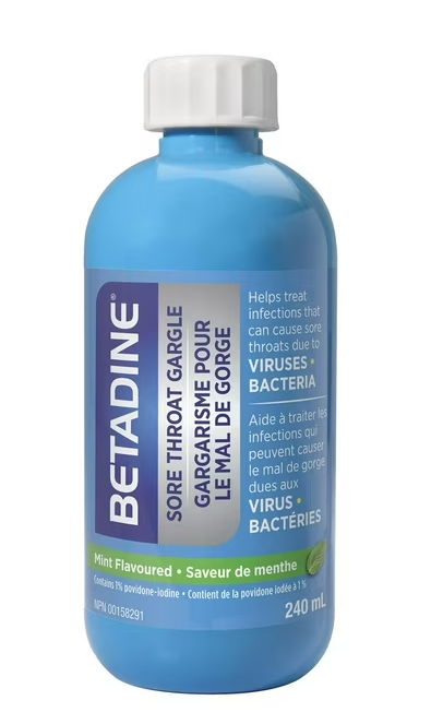 Betadine Sore Throat Gargle - Mint - 240ml