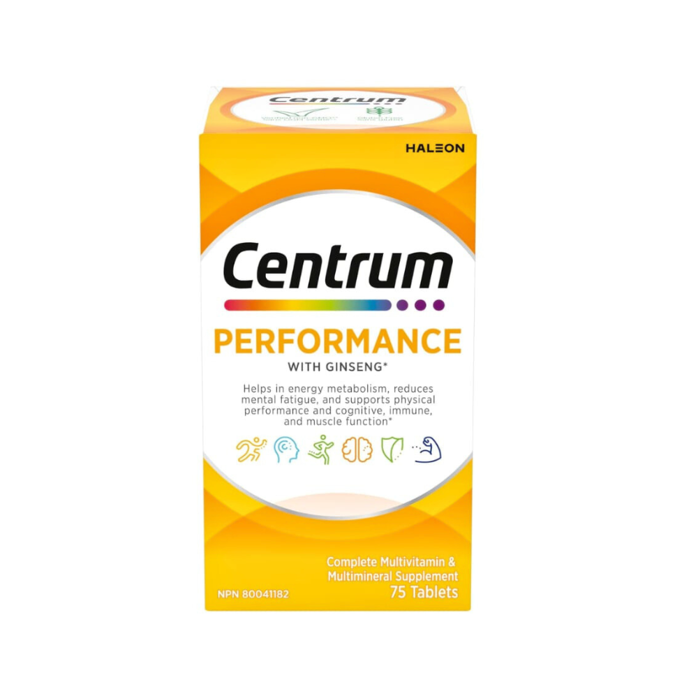 Centrum Performance Multivitamin and Multimineral Supplement Tablets with Ginseng, 75 Count