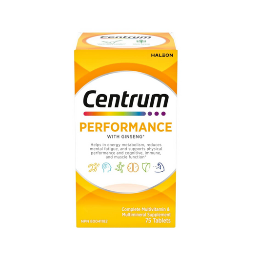 Centrum Performance Multivitamin and Multimineral Supplement Tablets with Ginseng, 75 Count