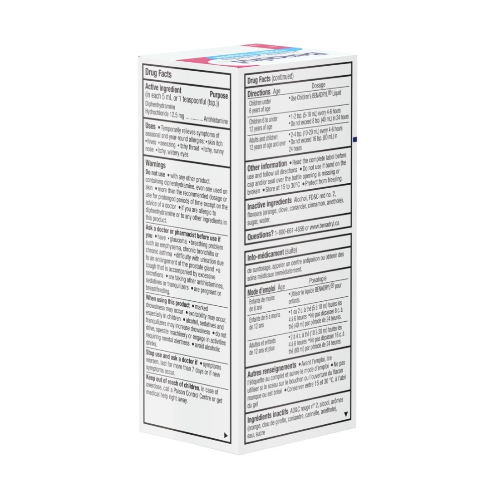 Children’s Benadryl Elixir Allergy & Cold Relief