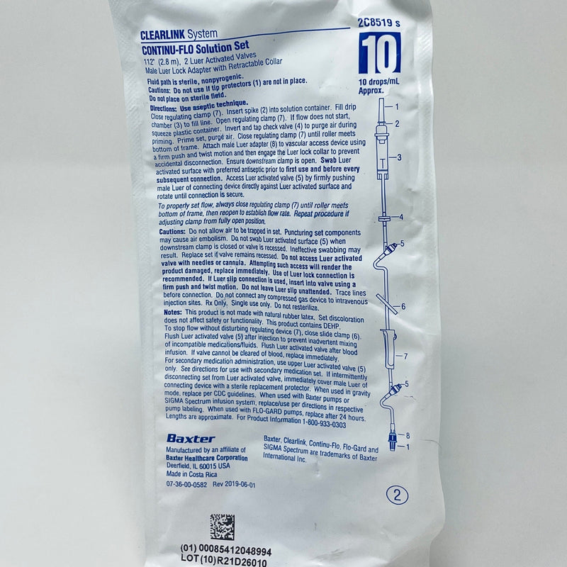 Clearlink Continu-Flo Solution Set, 10Drops/mL