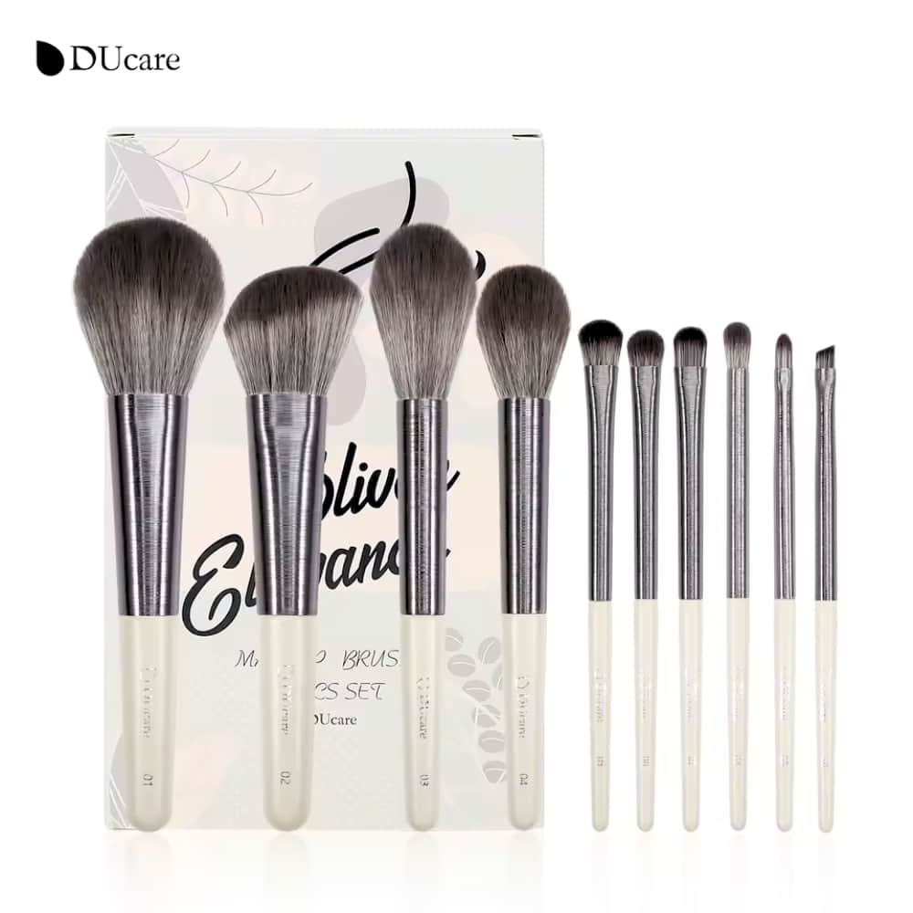 DUcare 10pcs Makeup Brushes Set Foundation Blush Eyeshadow Cosmetict Makeup Face Blending Natural