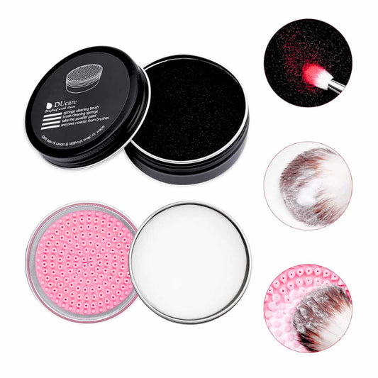 DUcare Makeup Brush Cleaner Makeup Brushes Solid Soap Cleanser with Color Removal Sponge Brush Cleaning Mat